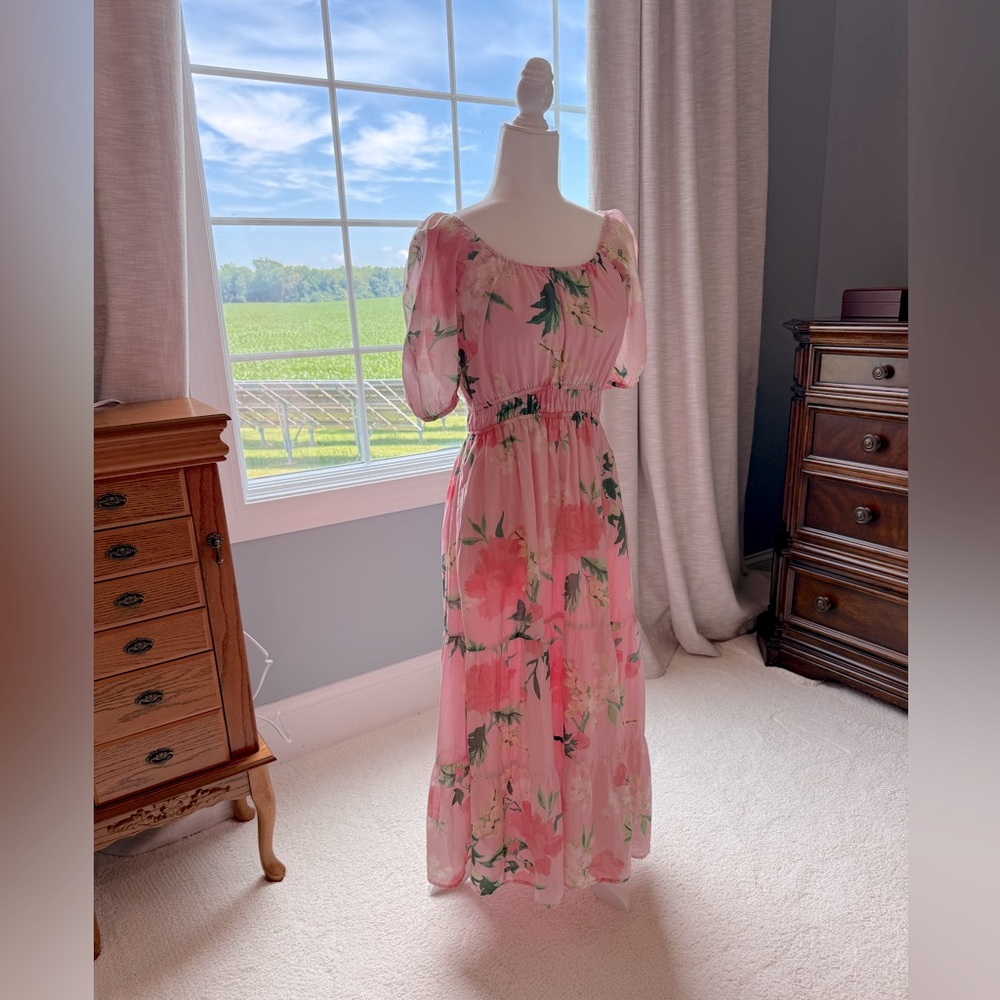 Vineyard Vines, Kentucky Derby tiered maxi dress